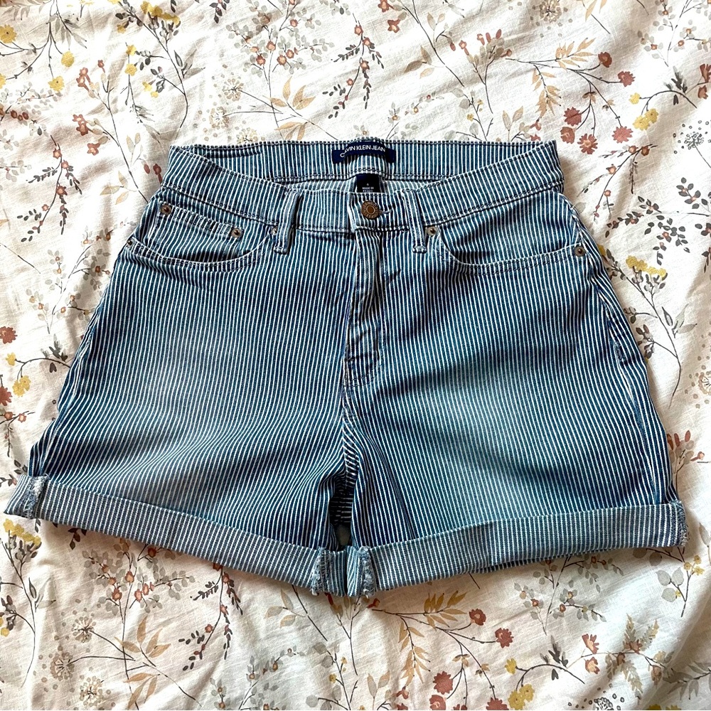 Calvin Klein High Waist Striped Shorts